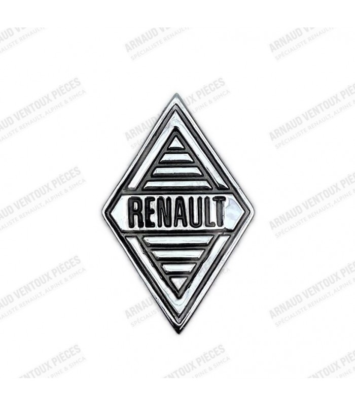 Monogramme losange chromé "Renault" de face Avant - Losange (34x22mm) à deux fixations - R8S