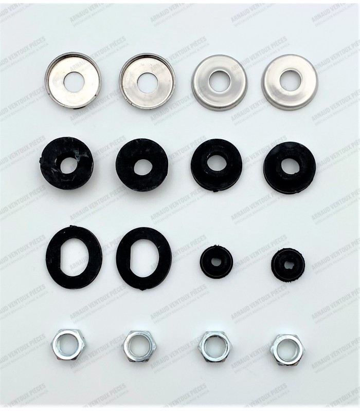Kit of wiper shaft washers + nut + rubber seals - 2
