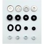 Kit of wiper shaft washers + nut + rubber seals - 2