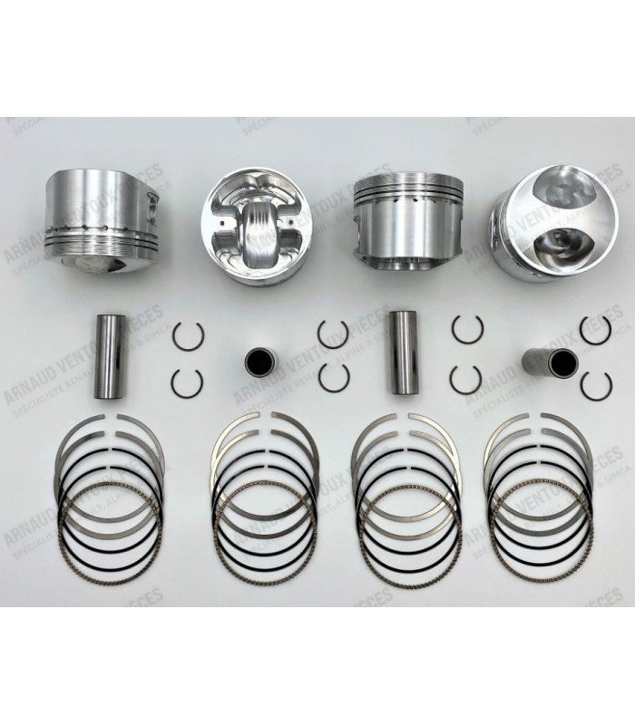 Jeu de 4 pistons forgés Ø 75.7mm avec segments & axes - Jeu complet - 2