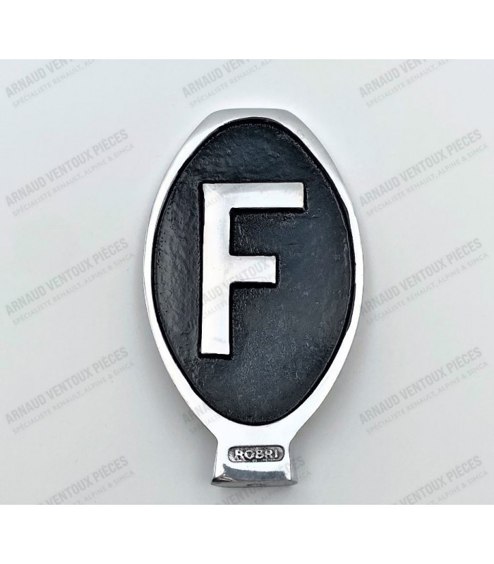 "F" ovale en aluminium avec embase de fixation
