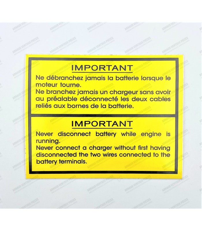 Battery side sticker