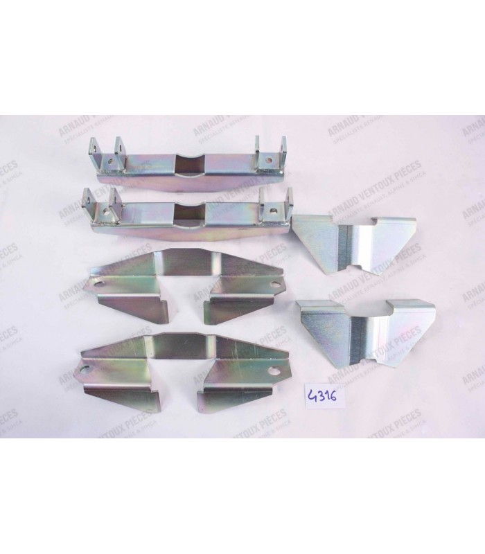 Kit de 6 pièces à souder pour transformation traverse arrière de 2 à 4 amortisseurs - R8G - 1