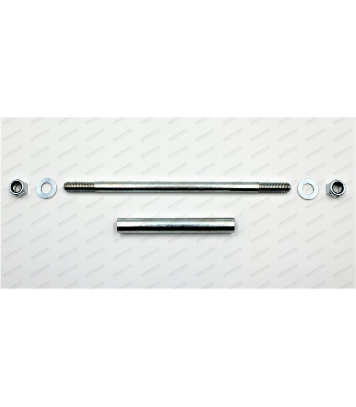 Lower front wishbone axle Ø 14mm with spacer, washers (x2) and nuts (x2) - 2