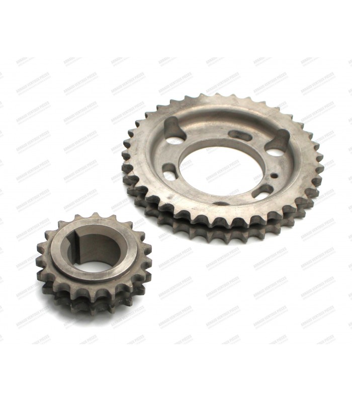 kit of x2 camshaft (36 teeth) and crankshaft (18 teeth) timing gears - 2