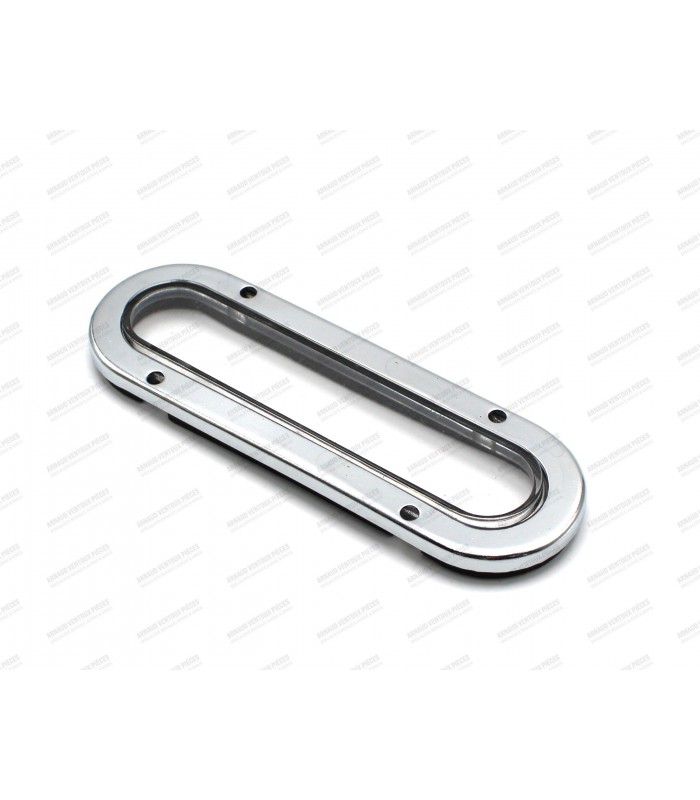 License plate light lens with chrome surround and gasket