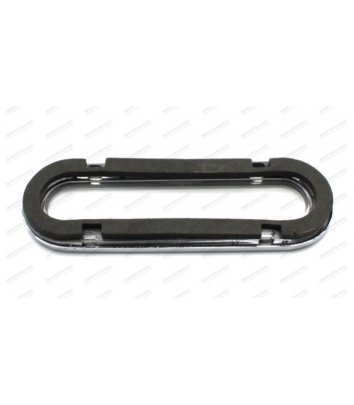 License plate light lens with chrome surround and gasket