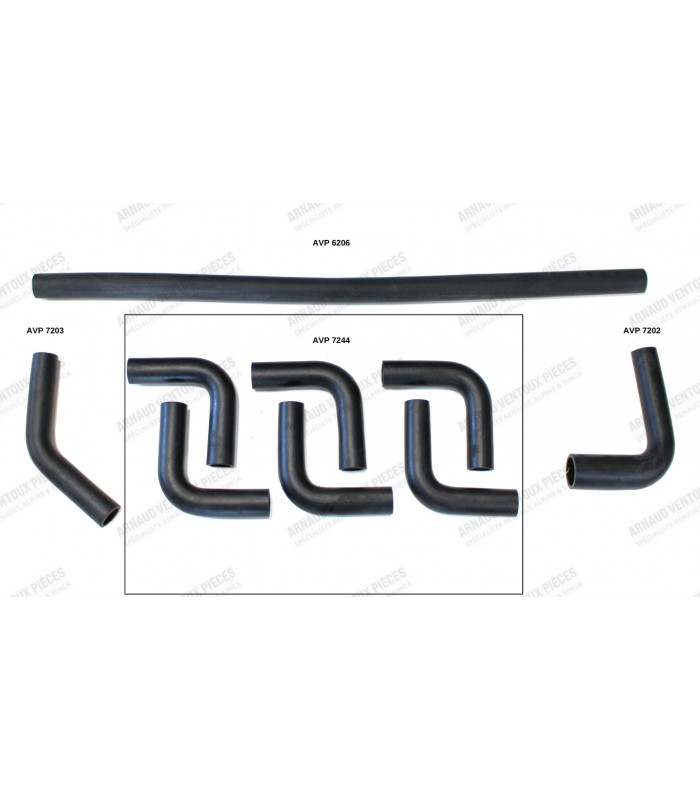 Kit de 9 durites du circuit de refroidissement moteur (Du moteur au radiateur) - 1