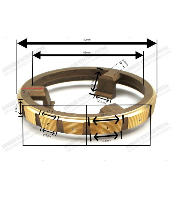 Synchro de 1ère ou 2ème - Boite NG5 - réf 7700725747 / 7700671383 - 2