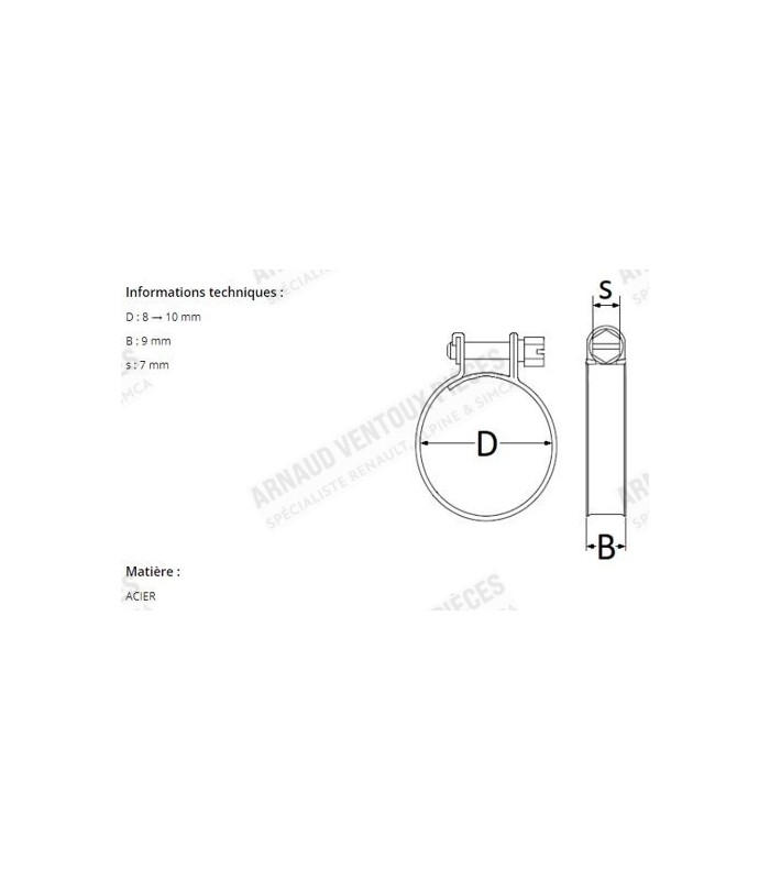 Steel screw clamp - Ø 8 to 10mm - 2