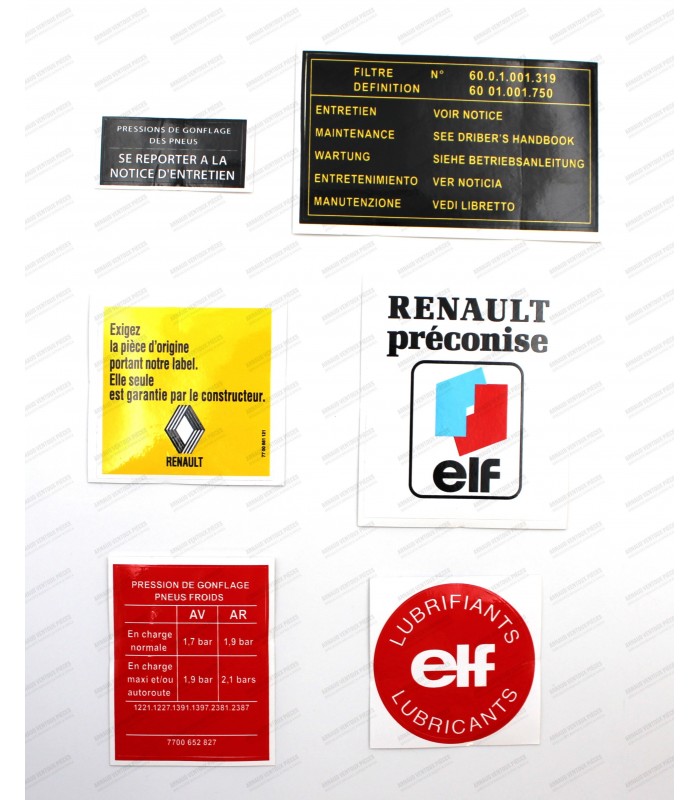 sticker kit for engine compartment and door entrances (with color code) - R5 Alpine/R5Alpine Turbo - 1