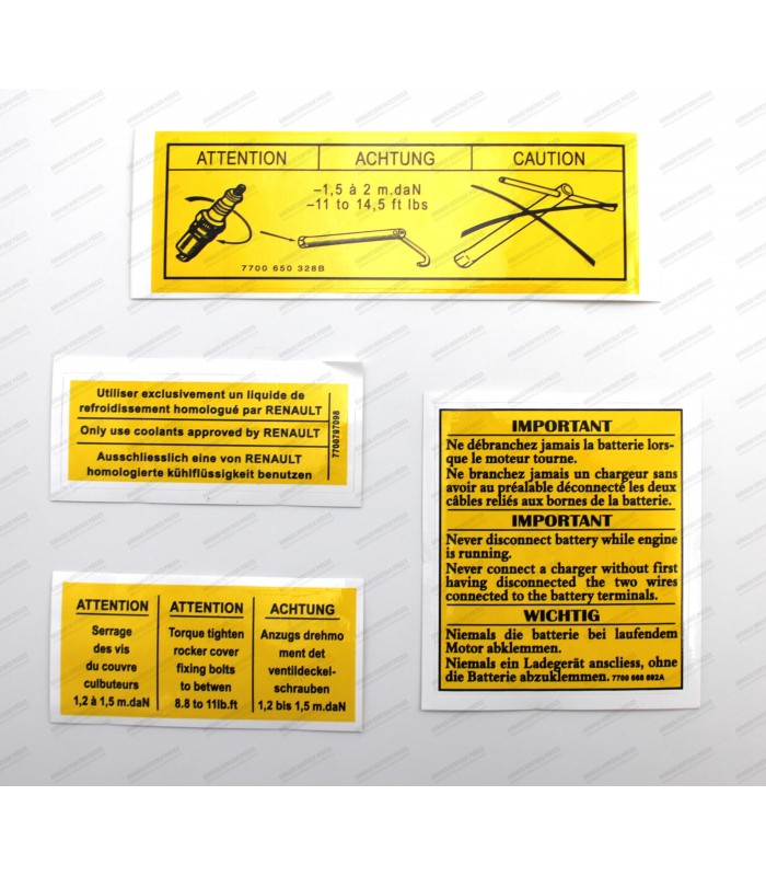 sticker kit for engine compartment and door entrances (with color code) - R5 Alpine/R5Alpine Turbo - 3