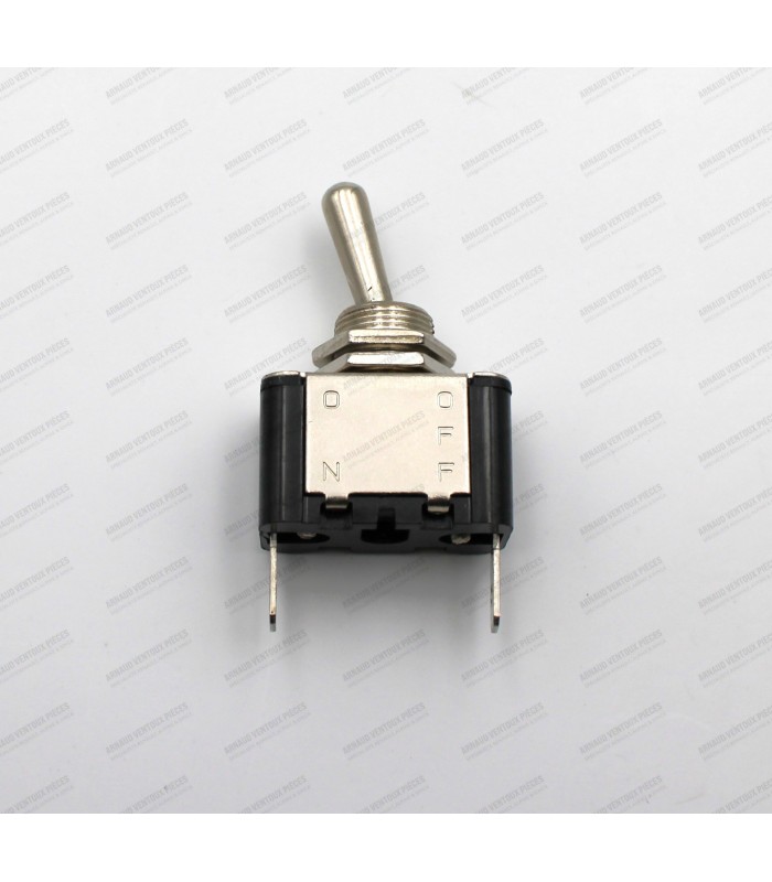 Interrupteur à levier rond en métal Ø12mm 12V - 15A (1 position ON/OFF avec 2 broches - 3