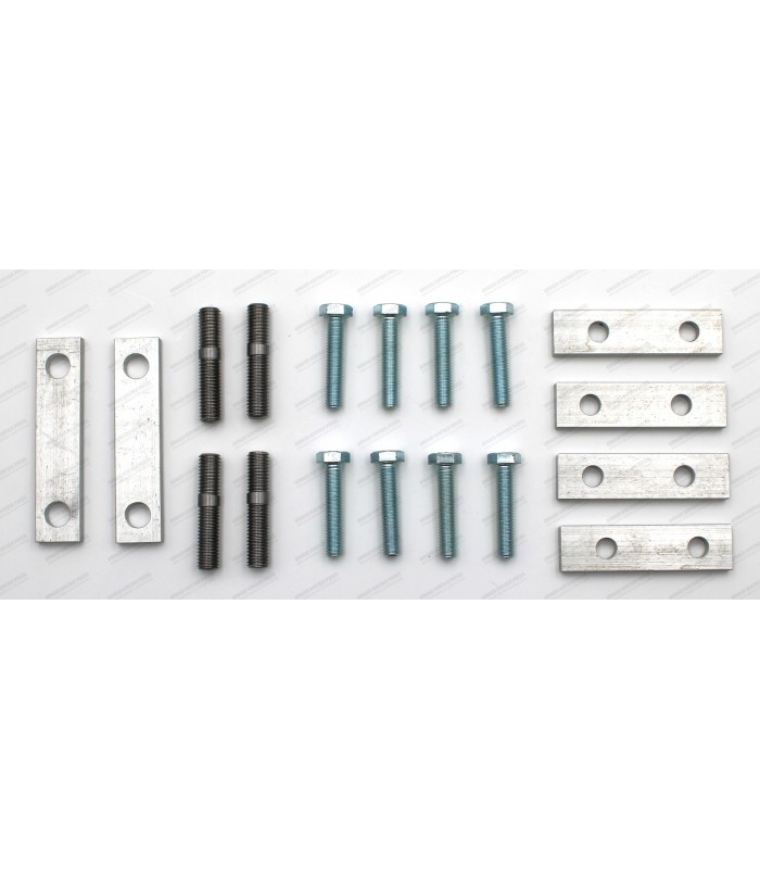Kit pour carrossage négatif: x6 cales alu épaisseur 6mm + goujons Ø 10mm (x4 ) et boulons Ø 8mm (x8)