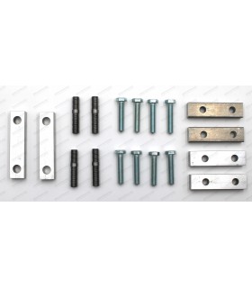 Kit of: x6 aluminum shims 12mm thick + Ø 10mm studs (x4) and Ø 8mm bolts (x8) for negative camber