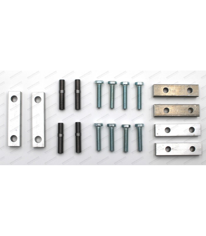 Kit pour carrossage négatif: x6 cales alu épaisseur 12mm + Goujons Ø 10mm (x4 ) et boulons Ø 8mm (x8)