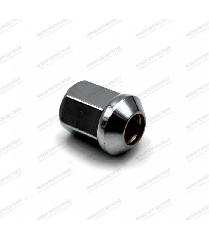 Hex wheel nut chromed steel - 90° cone - M12x125