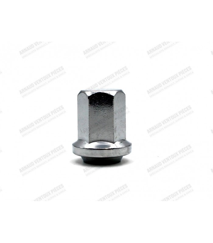Chromed steel flanged wheel nut - 90° cone - M12x125