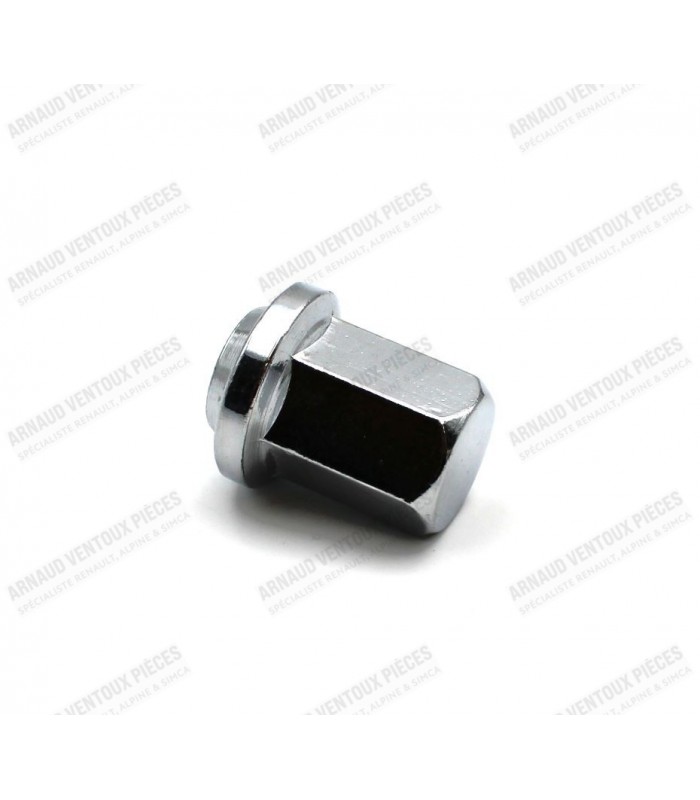Chromed steel flanged wheel nut - 90° cone - M12x125