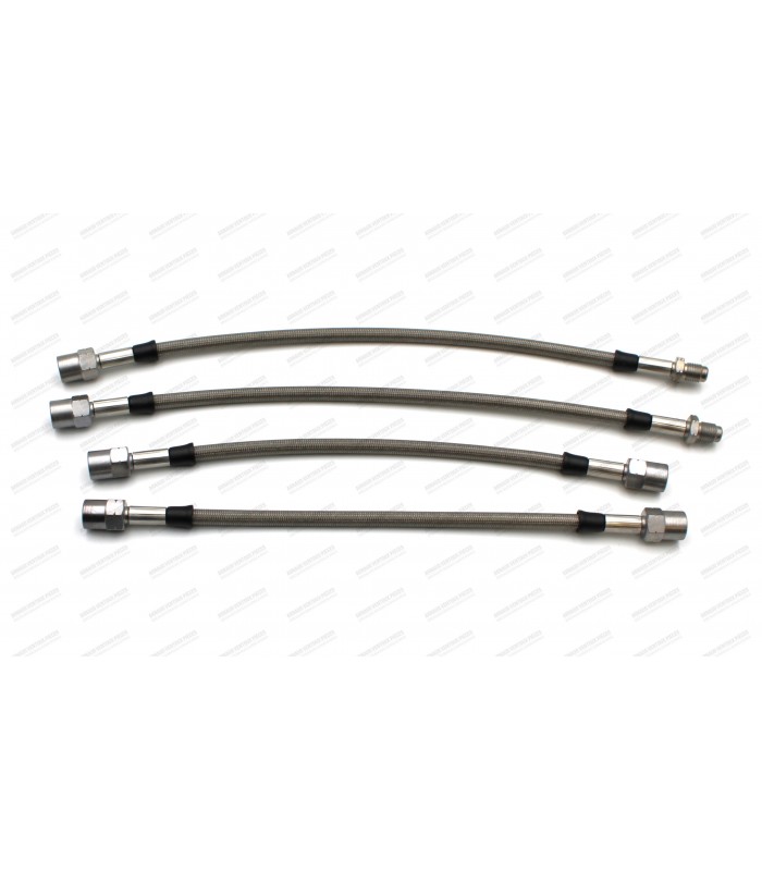 Kit of 4 "Goodridge" aviation brake hoses (stainless steel braided) - Super GT Turbo