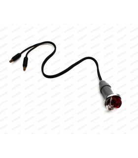 White and red round wing side light with stainless steel ring - Ref 6000001443