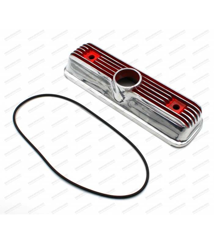 Record polished aluminum rocker cover (without cap,  without gaskets, without fixing nuts)