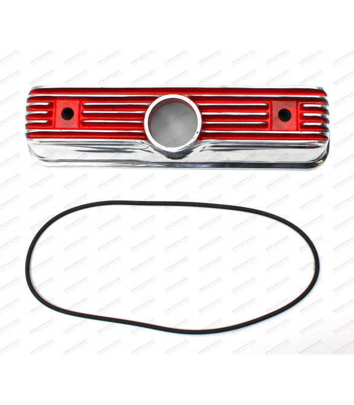 Record polished aluminum rocker cover (without cap,  without gaskets, without fixing nuts)