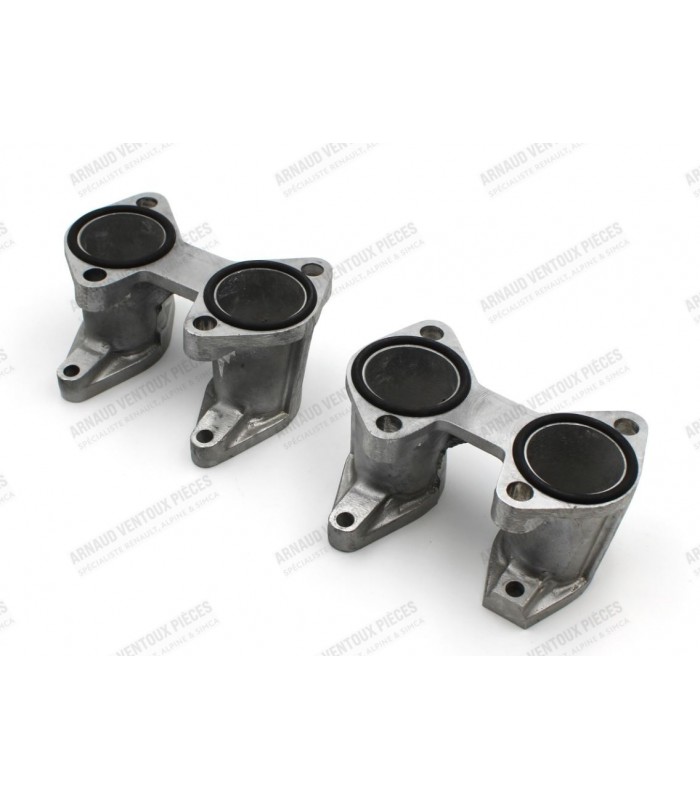 Pair of aluminum intake pipes for Weber 45DCOE carburetor (Mounting without flexible or rigid flanges)