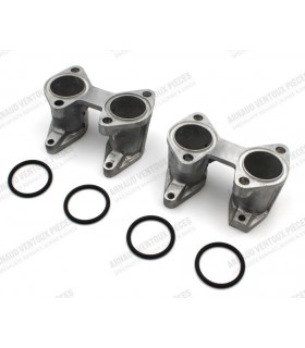 Pair of aluminum intake pipes for Weber 45DCOE carburetor (Mounting without flexible or rigid flanges)