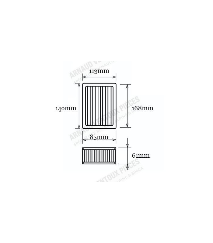 Green washable air filter for 45DCOE air box (thickness 65mm)