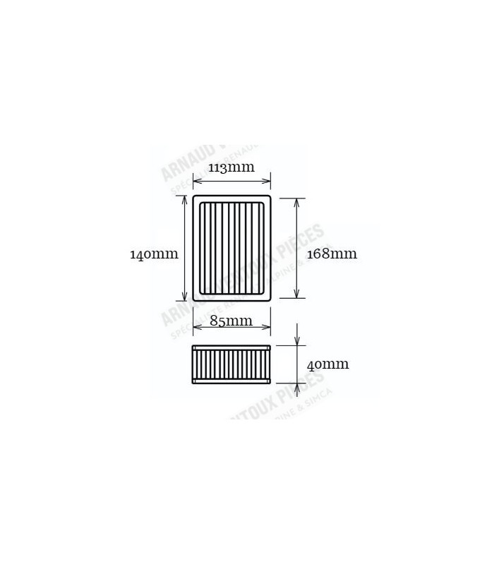Filtre à air Green (Lavable) pour boite à air Weber 40 DCOE (épaisseur 45 mm)