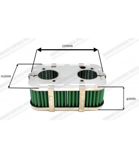 Boite à air avec filtre à air Green (Lavable) pour carburateur Weber 40 DCOE - Epaisseur 45mm