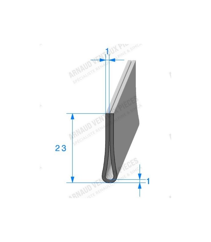 U-joint window support - sold by the meter - ref 6000000129