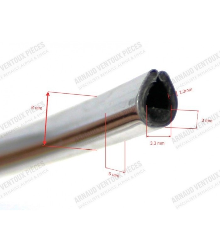 Adaptable chrome-plated plastic gutter strip (Sold by the meter)