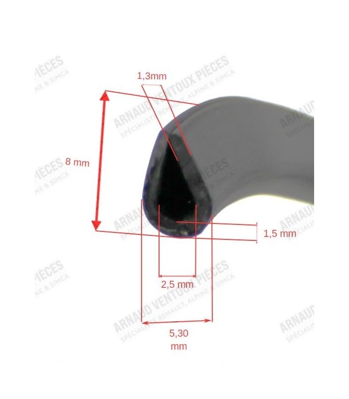 Adaptable black plastic gutter strip (Sold by the meter)