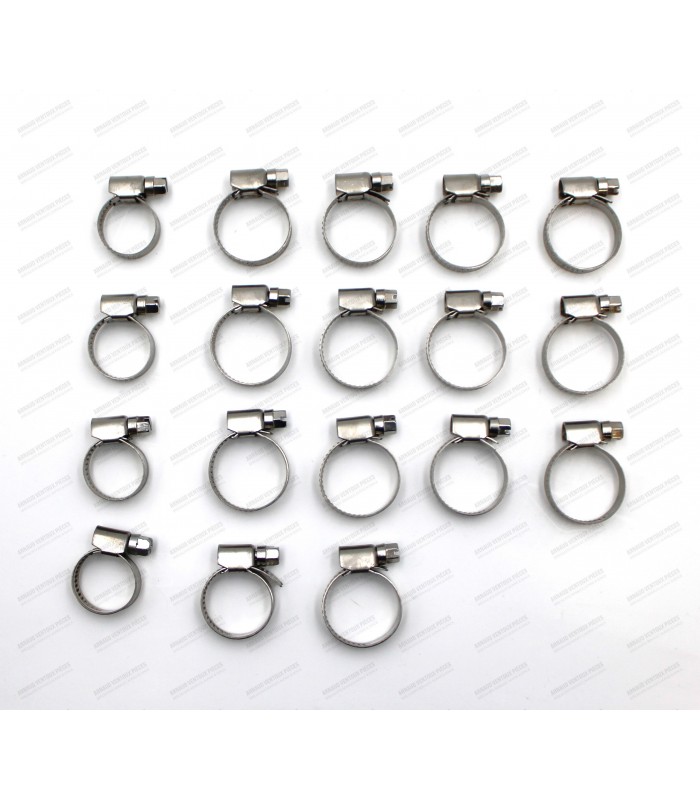 Kit of 18 stainless steel serflex clamps for heating circuit - A310.4 (1st version)