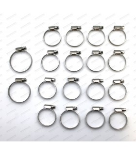 Kit of 18 stainless steel serflex clamps for engine cooling circuit - A310.6