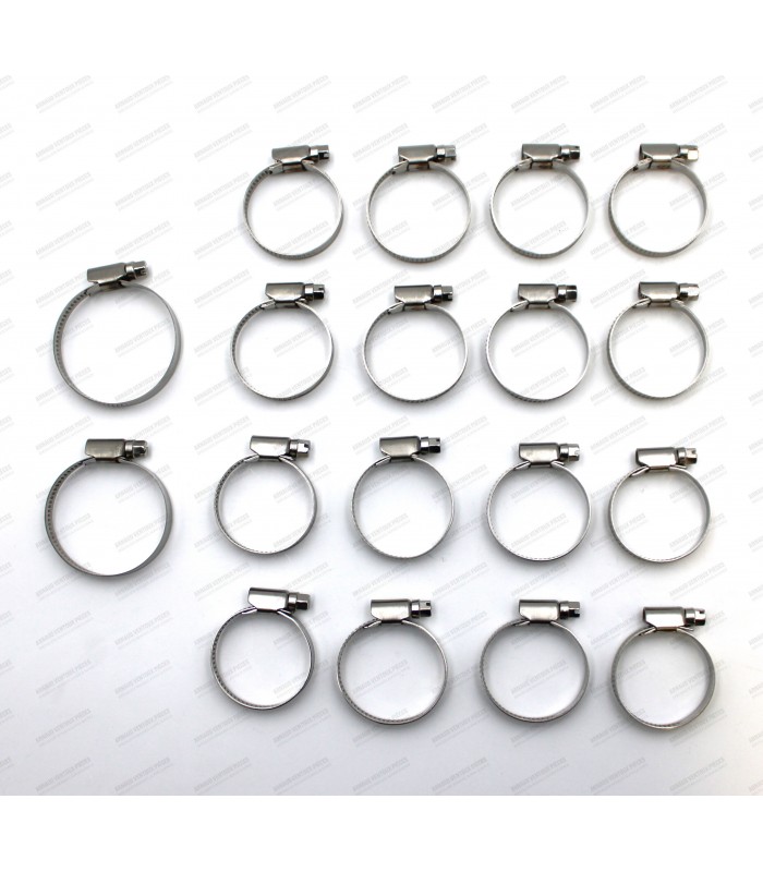 Kit de 18 colliers serflex en inox pour circuit de refroidissement moteur - A310 V6