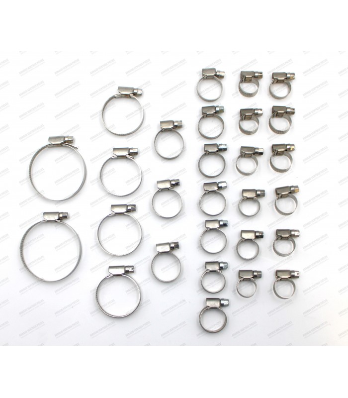Kit de 28 colliers serflex en inox pour circuit de refroidissement moteur entre les deux cylindres - A310 V6
