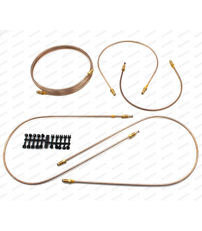 Kit of x5 copper brake pipes - Fitting for original braking system without mastervac - R8 (R1130 and R1132) / R10