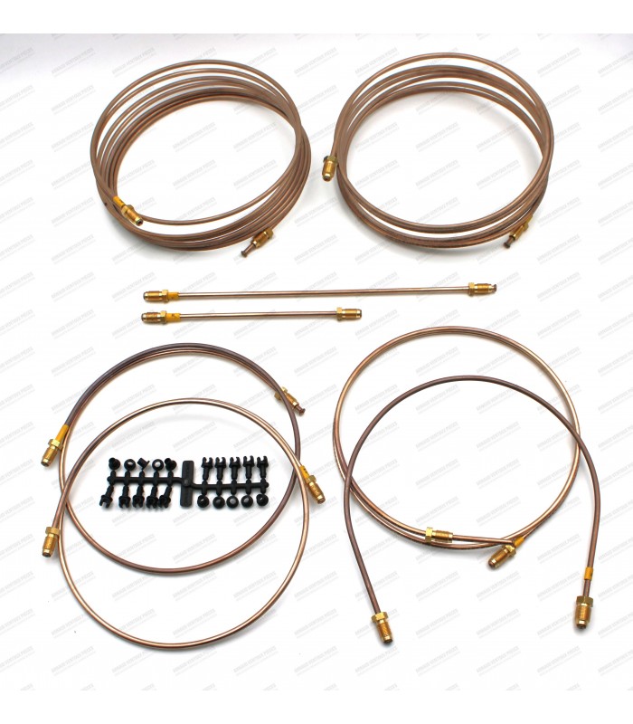 Kit of x8 copper brake pipes - Fitment for original brake system - Super 5 GT Turbo