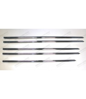 Kit de x4 baguettes latérale et 1 baguette de capot en aluminium poli avec agrafes de fixation (x24pcs) - 4CV (Tous modèles)