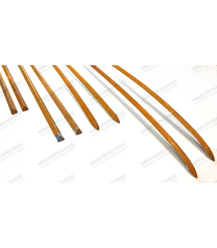 Kit de x8 baguettes latérale (Extérieur) "d'époque" en aluminium poli - Dauphine / Ondine (2éme Modèle)