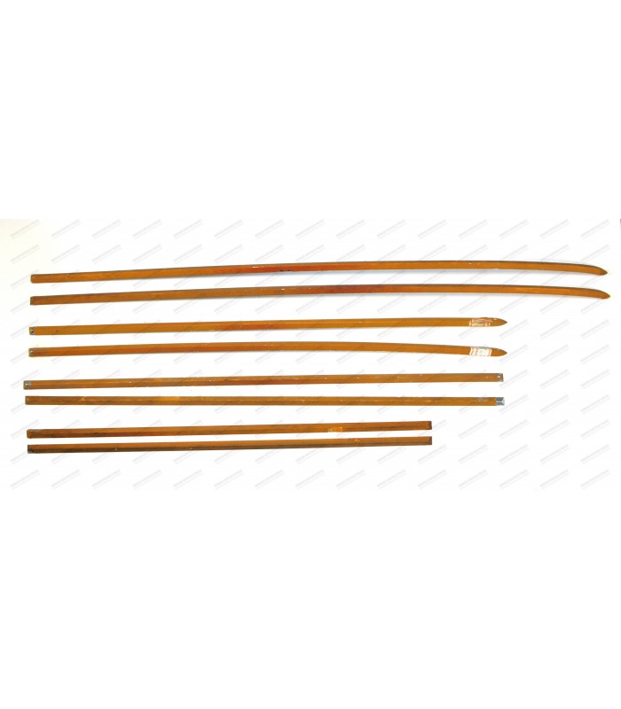 Kit de x8 baguettes latérale (Extérieur) "d'époque" en aluminium poli - Dauphine / Ondine (2éme Modèle)