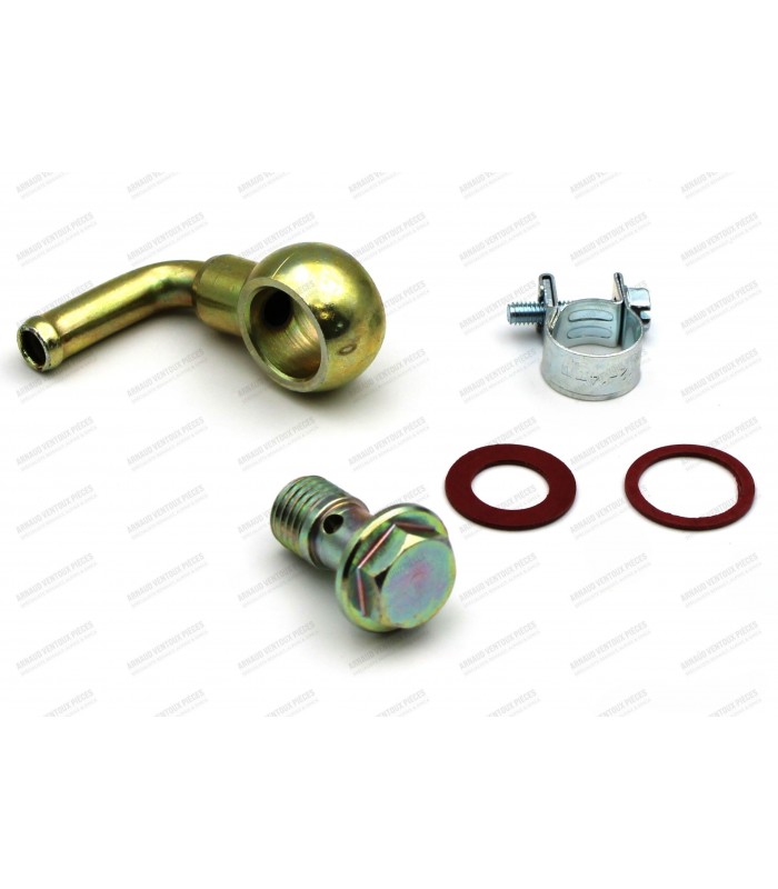 90° Elbow Banjo Fitting Kit with Screws, Gaskets and Clamp - Weber 40 / 45 / 48 DCOE Carburetor - 3