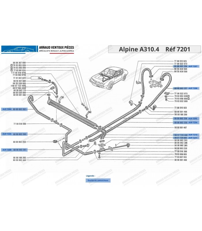 Heater hose: Water pump outlet (Left side) / Left underbody hose - Ref 6000002257 - 2