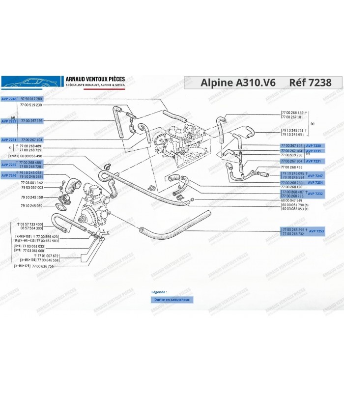 Engine cooling hose: Elbow connecting tube / Rear tapping on intake manifold - Ref 7700268726 - 2