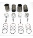 Jeu de 4 pistons et 4 chemises Ø 77mm avec segments et axes (Ø 20x68mm) - Moteur 1565cm³ (Type 821-01 , ... ) - R16 (L / TL) - 1