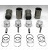 Jeu de 4 pistons et 4 chemises Ø 77mm avec segments et axes (Ø 20x68mm) - Moteur 1565cm³ (Type 807-01 , … ) - R16 TS - 1