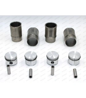 Jeu de 4 pistons et 4 chemises Ø 76mm avec segments et axes (Ø 20x63,5mm) - Moteur 1397cm³ (Type 847.20 , C1J... ) - R5 (TS/TX) 